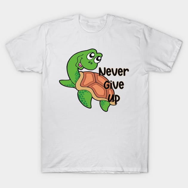 Never Give Up - Inspirational Turtle Gift T-Shirt by Animal Specials